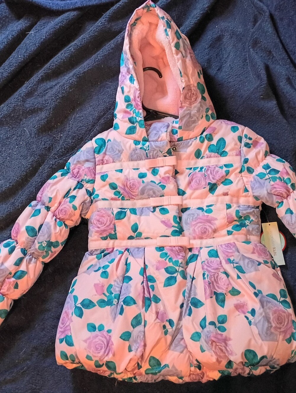 WonderKids Pink Jacket with Teal and Purple Floral Print